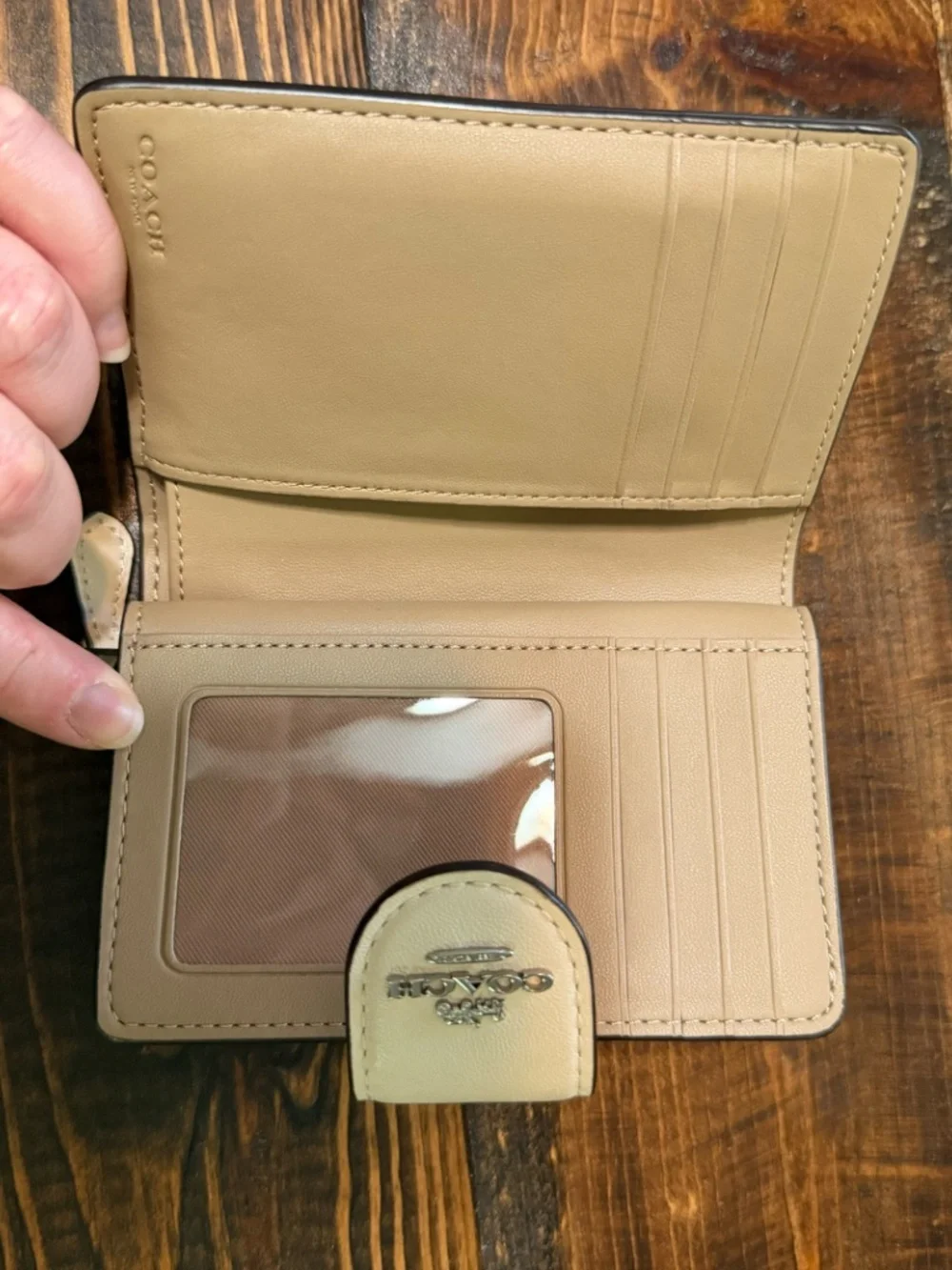 Coach Maggie Signature Small Tote Bag and Matching Wallet: Chalk & Tan